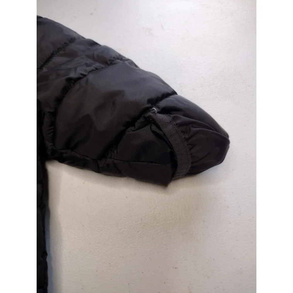 Wonder Nation Baby Hooded‎ Puffer Jacket Black Soot Red Zip 6-9M